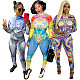 Fashion Y2k Print Set Zipper Stretch Slim-Fit Jumpsuit ASL-6707