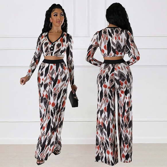 Spring and Autumn Short T-shirt Long Pants 2PCS Set YLA-10320