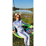 Fashion Y2k Print Set Zipper Stretch Slim-Fit Jumpsuit ASL-6707