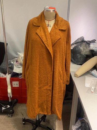 Autumn Winter Women Woolen Lapel Long Sleeve Thickened Plus-size Coat TB-5843