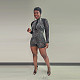 Sexy Slim-fit Hot Drill See-through Stretch Short Jumpsuit NY-2923