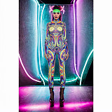 Fashion Y2k Print Set Zipper Stretch Slim-Fit Jumpsuit ASL-6707