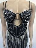 Sexy Strapless Hot Drilling Straps Package Hips Mini Dress NY-2883
