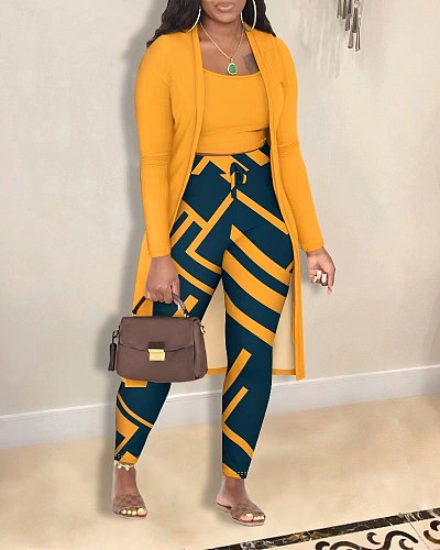 Women Fall Top and Jacket Trousers Three-Piece Set SAN-9075