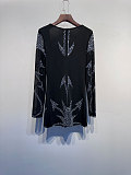 Sexy Strapless Hot Drilling Long Sleeves Bodycon Rompers NY-2900