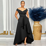 Ladies Slim Solid Color Drop Shoulder Sleeveless Maxi Dress NY-10629