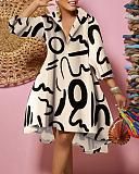 Casual V Neck Loose Fit Party Club Midi Dress SAN-7012