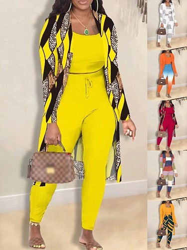 Women Fall Top and Jacket Trousers Three-Piece Set SAN-9075