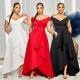 Ladies Slim Solid Color Drop Shoulder Sleeveless Maxi Dress NY-10629
