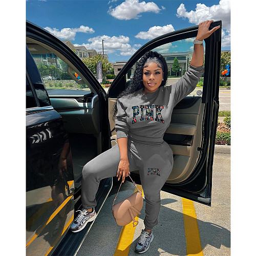 Woman Letter Print Tracksuit Two Piece Set Winter RS-3333P41