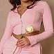 Women Long Sleeve Zipper Short Top WSM-5355-1