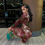 Mesh Printed Tight Top And Pants Casual Set MXXB-K23ST028