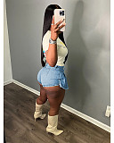 Women High Waist Wrap Hips Denim Shorts XT-8205