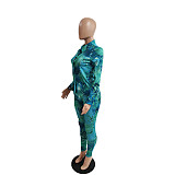 Print Button Shirt With New Fashion Pencil Pants Outfits XT-8821