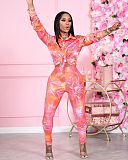Print Button Shirt With New Fashion Pencil Pants Outfits XT-8821