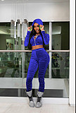 Pleated Velvet Cropped Hoodies Women Casual Tracksuit RS-089
