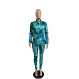 Print Button Shirt With New Fashion Pencil Pants Outfits XT-8821