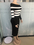 Sexy Off Shoulder Backless High-waisted Knitted Hip Wrap Maxi Dress OSM-4405