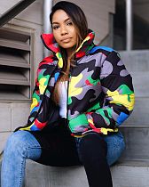 Fashion Camouflage Plus Size Cotton-padded Coat OSM-4548