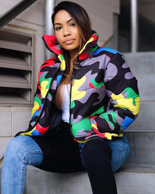 Fashion Camouflage Plus Size Cotton-padded Coat OSM-4548