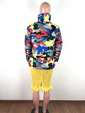 Fashion Camouflage Plus Size Cotton-padded Coat OSM-4548