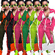 Color Patchwork Cardigan Sport Pants Outfits RS-094