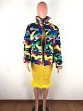 Fashion Camouflage Plus Size Cotton-padded Coat OSM-4548