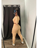 2023 Cropped Zipper Cardigan Tight Trouser Two Pieces Set XT-8213