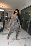 Pleated Velvet Cropped Hoodies Women Casual Tracksuit RS-089