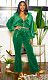 Velvet Long Sleeve Zipper Cropped Jackets Pants 2 Pieces Suits RS-412