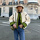 Trendy Women Contrast Color Long Sleeves Buttons Cotton Coat HY056