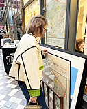 Trendy Women Contrast Color Long Sleeves Buttons Cotton Coat HY056