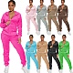 Velour Tracksuit Two Piece Soft Velvet Hooded Outfits YD-8760