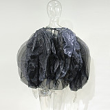 Mesh Tulle Blouse Puffy Layered Short Tops MUE-7502