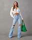 Women High-waisted Ripped Jeans Bell Bottoms Pants RS-2051
