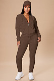 Velour Tracksuit Two Piece Soft Velvet Hooded Outfits YD-8760