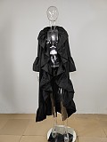 Solid Ruffled Shawl Women Long Coat MUE-7971