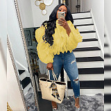 Mesh Tulle Blouse Puffy Layered Short Tops MUE-7502
