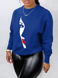 Women's Crew Neck Pullover Sweatshirts Loose Tops HGL-118