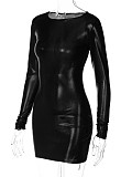 Sexy Slim-fit Crew Neck Long Sleeve Mini Club Dress BLG-D3A14390A