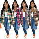 Autumn Winter Trendy Burst Loose Plaid Shirt Women Coat YIM-331