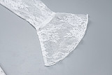 Sexy Hollow Out Lace Patchwork Long-sleeved Mini Dress BLG-D3B14825K