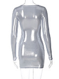 Sexy Slim-fit Crew Neck Long Sleeve Mini Club Dress BLG-D3A14390A