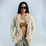 Street Style Women Long Sleeves Tassel Sweater Coat MXXB-Q23TP379