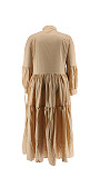 Plus Size Women Solid Loose Maxi T-shirt Dress CYU-9158