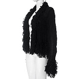 Street Style Women Long Sleeves Tassel Sweater Coat MXXB-Q23TP379