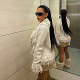 Street Style Women Long Sleeves Tassel Sweater Coat MXXB-Q23TP379