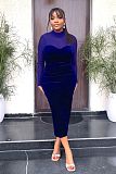 Long Sleeved Mesh Patchwork Slim Fitting Women's Dress YLA-10039