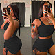 Casual Solid Color Vest Drawstring Shorts Two Piece Set WY-6723
