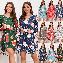 Slim Fit Irregular Christmas Short Mini Skirt Dress RS-689